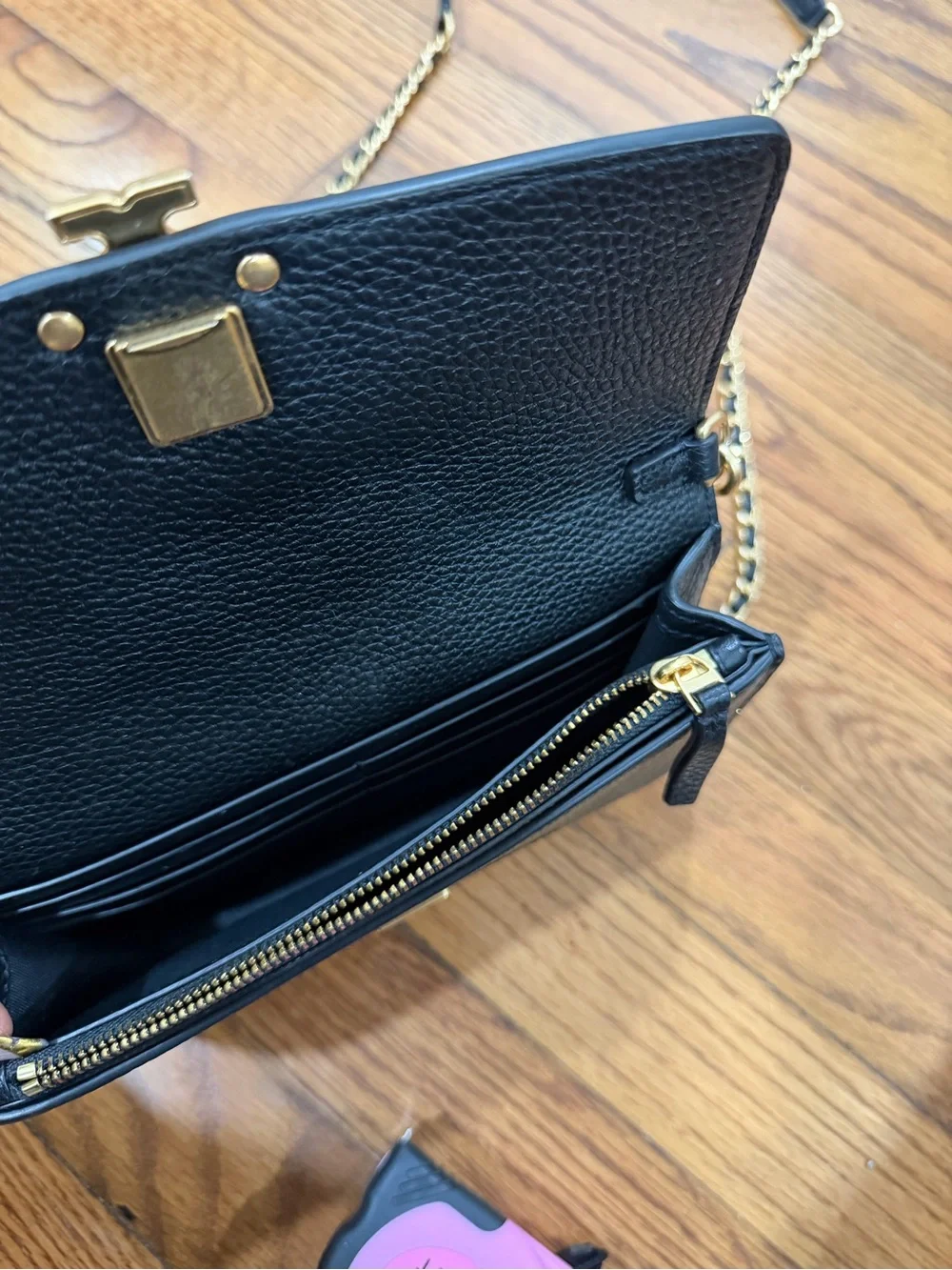 Tory Burch Black Leather Chain Crossbody